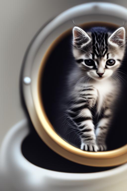Kitten in a metal band
